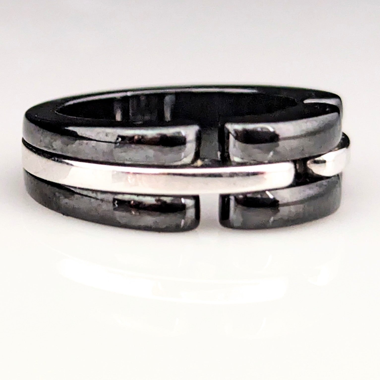 The Paris - CHANEL Ultra 18k White Gold Black Ceramic Ring - SOHOJEWELERS