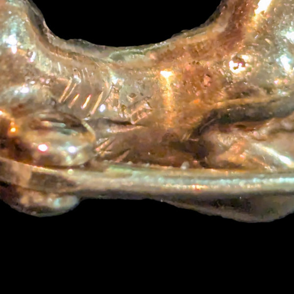 Cherub w Butterfly 14k Yellow Gold Sapphires Mississippi Freshwater Pearl Brooch attributed to Ruser