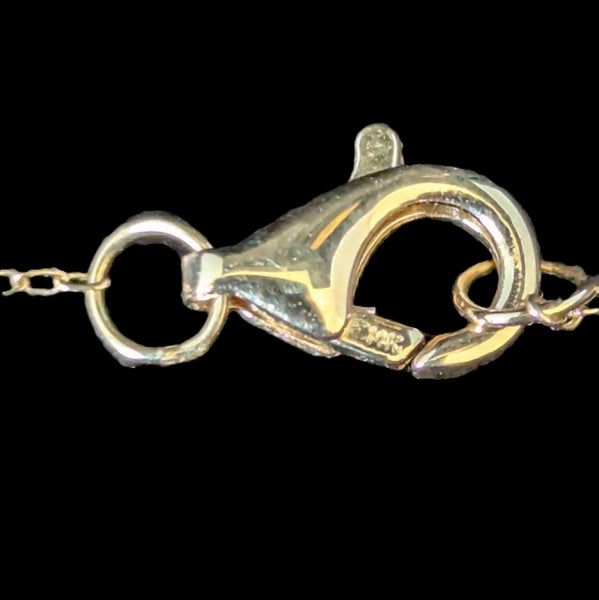 Dancing Diamonds Station Necklace 14k Yellow Gold Floating Drops Gift Estate hallmark