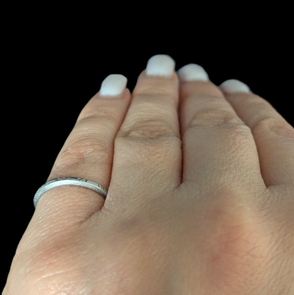 Dated 1942 Platinum Wedding Band by BRISTOL Vintage Retro Estate Jewelry Gift