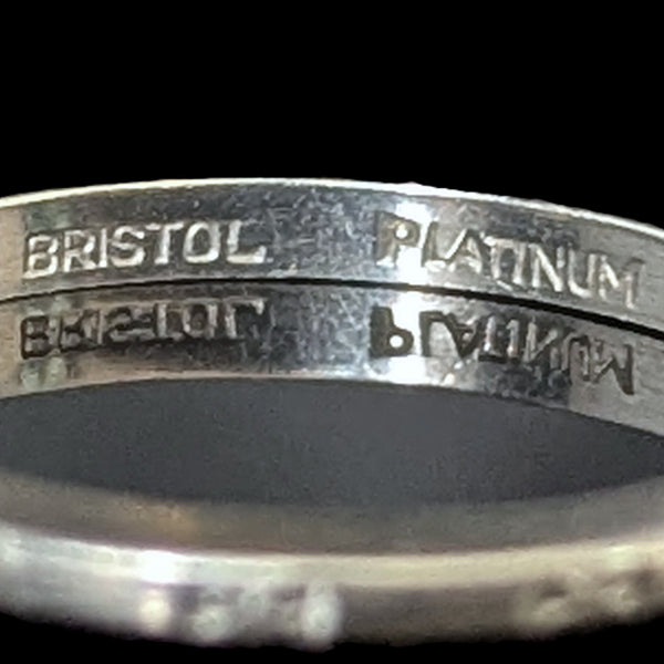 Dated 1942 Platinum Wedding Band by BRISTOL Vintage Retro Estate Jewelry Gift
