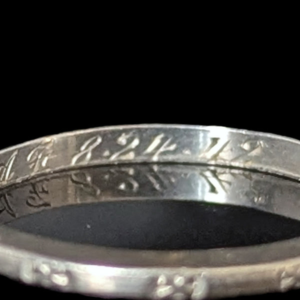Dated 1942 Platinum Wedding Band by BRISTOL Vintage Retro Estate Jewelry Gift