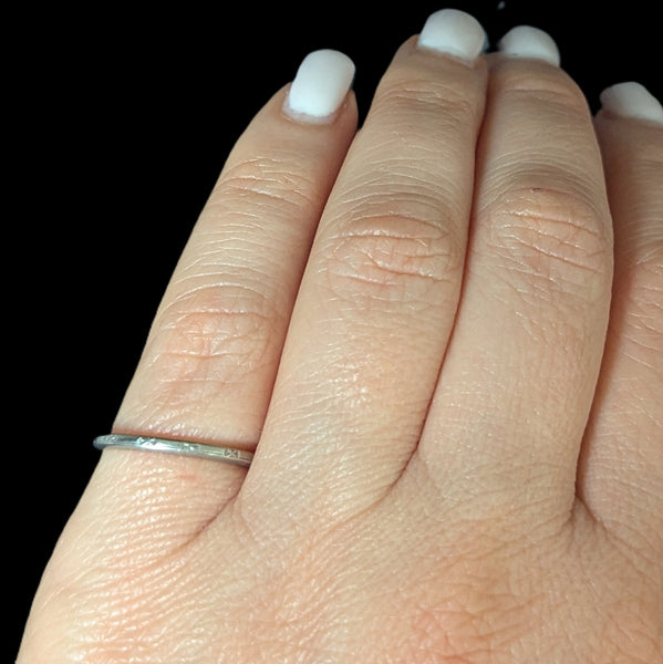 Dated 1942 Platinum Wedding Band by BRISTOL Vintage Retro Estate Jewelry Gift