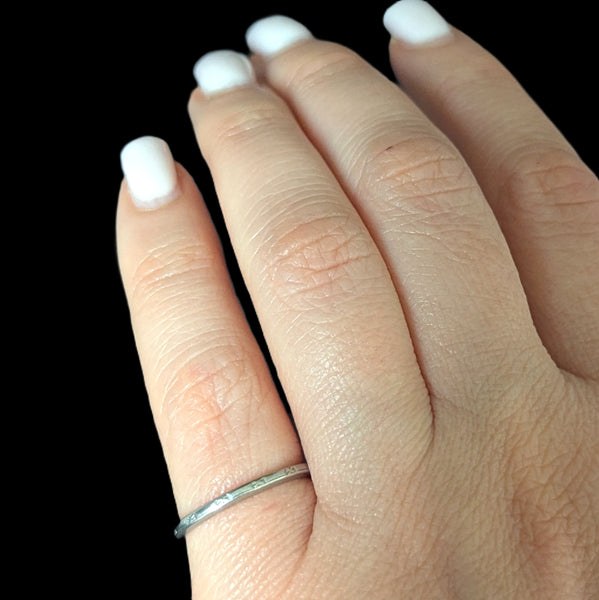 Dated 1942 Platinum Wedding Band by BRISTOL Vintage Retro Estate Jewelry Gift