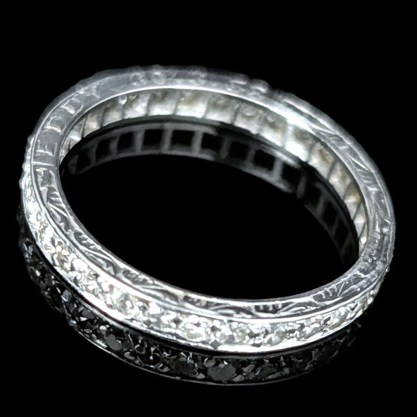 Dated 1958 Diamonds Platinum Eternity Wedding Band Vintage Retro Estate Jewelry 