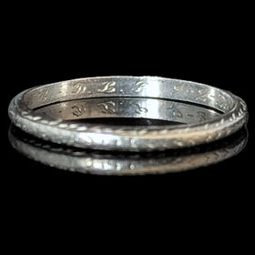 Corwin - 1925 Antique Platinum Wedding Band Art Deco