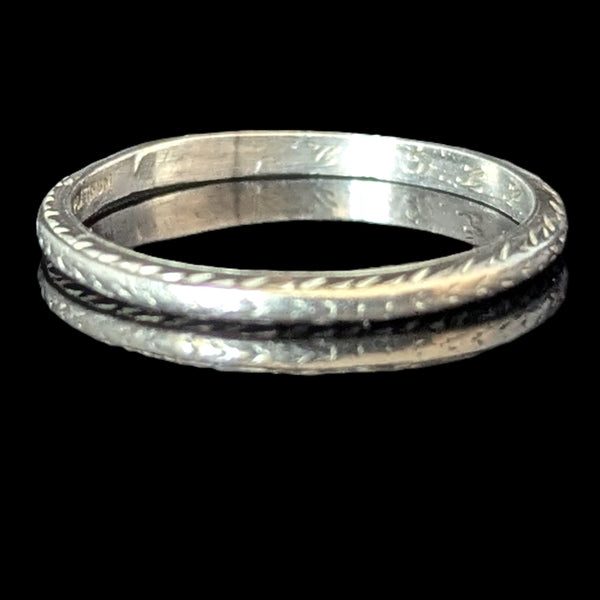 Corwin - 1925 Antique Platinum Wedding Band Art Deco