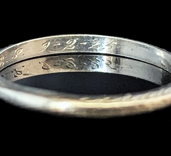 Corwin - 1925 Antique Platinum Wedding Band Art Deco