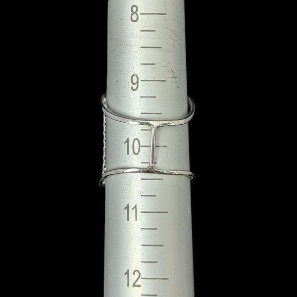 Diamonds 14k White Gold Chain Fringe Wide Cocktail Statement Unique Ring Estate  Sz 10