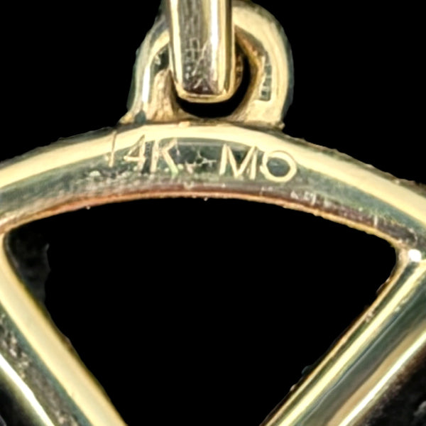 Diamonds 14k Yellow Gold LOVE Pendant with 10k Gold Chain Necklace Estate Jewelry Gift 