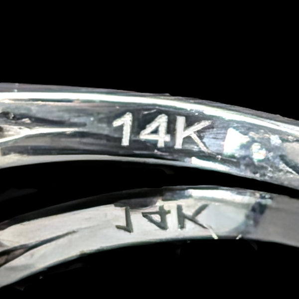 EFFY Aquamarine Diamonds 14k White Gold Ring Pear Cut Estate Gift  hallmark