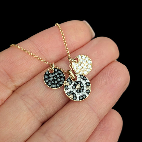 EFFY Diamonds 14k Gold Signature Safari Confetti Animal Print Necklace Adjustable Length