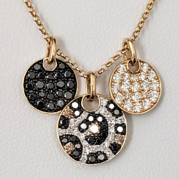 EFFY Diamonds 14k Gold Signature Safari Confetti Animal Print Necklace Adjustable Length