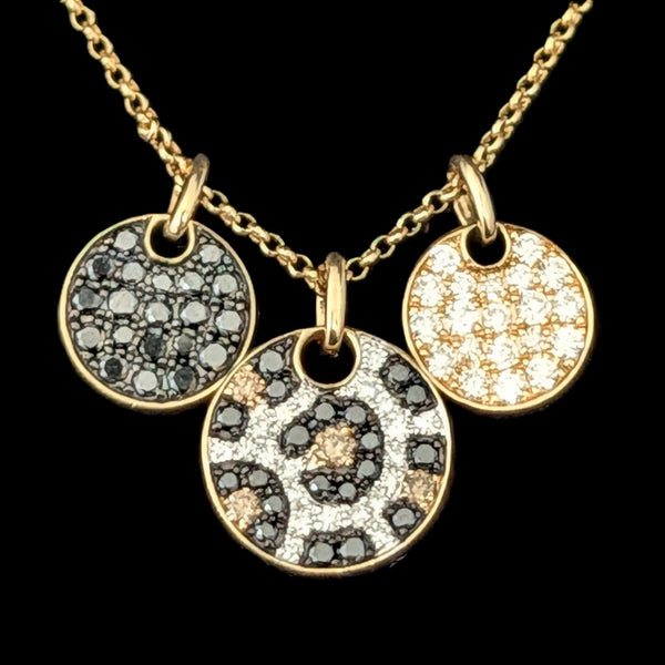 EFFY Diamonds 14k Gold Signature Safari Confetti Animal Print Necklace Adjustable Length