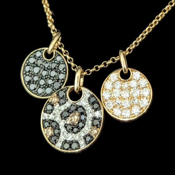 EFFY Diamonds 14k Gold Signature Safari Confetti Animal Print Necklace Adjustable Length