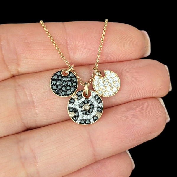EFFY Diamonds 14k Gold Signature Safari Confetti Animal Print Necklace Adjustable Length