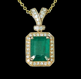 Langdon - EFFY Emerald Diamonds 14k Yellow Gold Necklace NWT