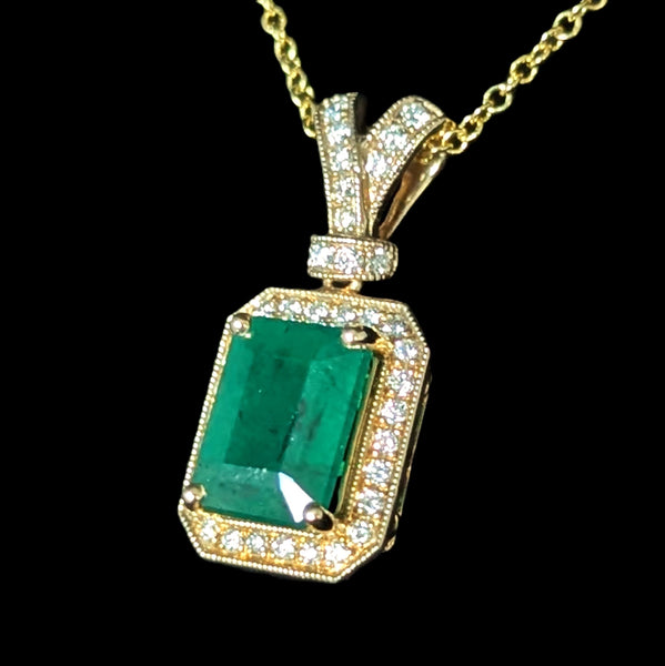 Langdon - EFFY Emerald Diamonds 14k Yellow Gold Necklace NWT