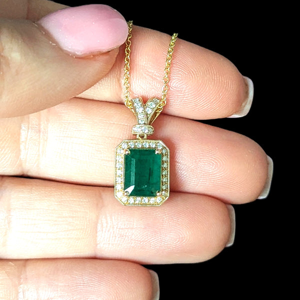 Langdon - EFFY Emerald Diamonds 14k Yellow Gold Necklace NWT