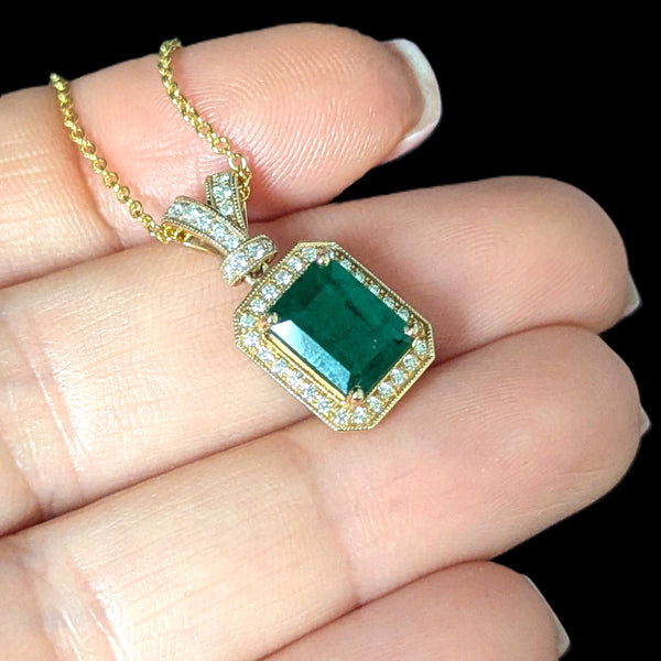Langdon - EFFY Emerald Diamonds 14k Yellow Gold Necklace NWT