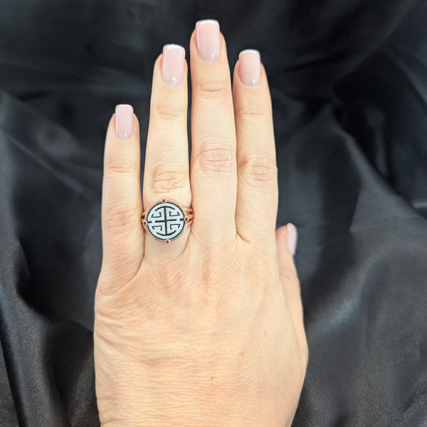 EFFY Gold, Diamond Onyx & Ruby 14K Rose Gold Ring Cocktail Statement