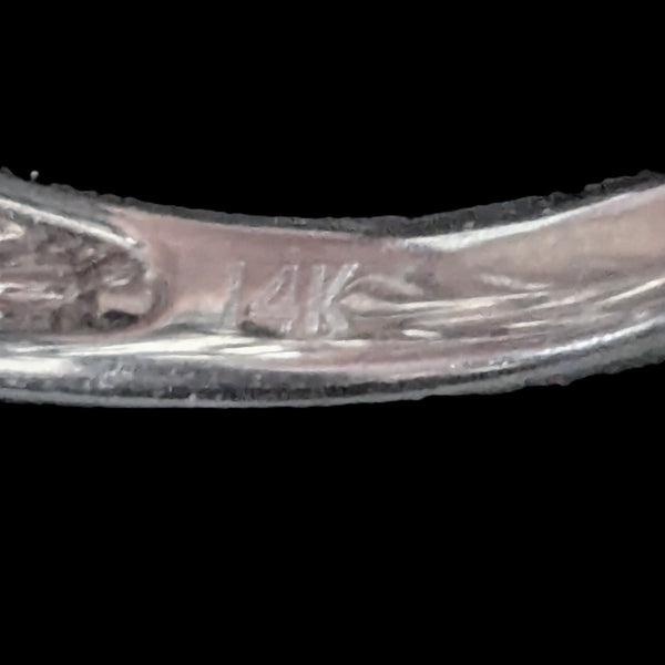 Estate EFFY Pave Classica Diamonds 14k White Gold Wrapped Leaf Ring Estate