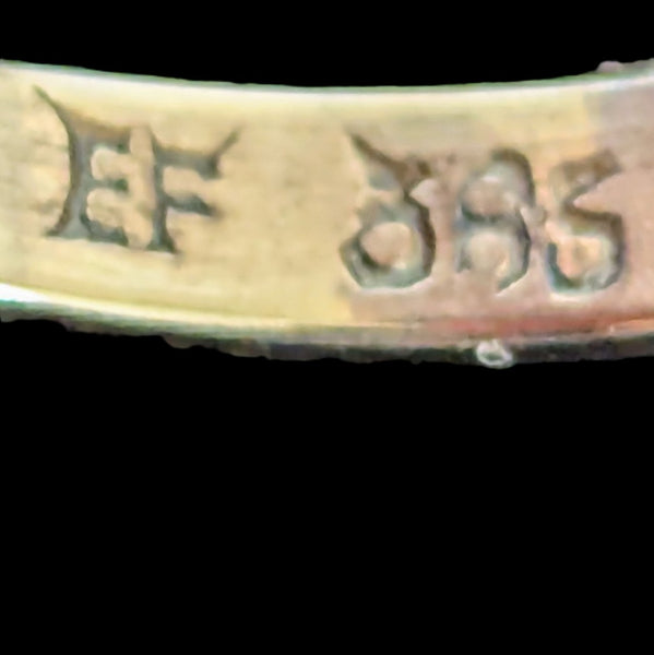 EINER BERNARD FEHRN Vintage Amber 14k Yellow Gold Statement Ring Retro Orange maker's mark
