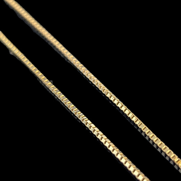 14K Yellow Gold Box Chain 16 Inches Long Estate Jewelry