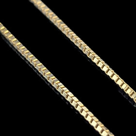 14K Yellow Gold Box Chain 16 Inches Long Estate Jewelry