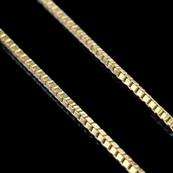 14K Yellow Gold Box Chain 16 Inches Long Estate Jewelry