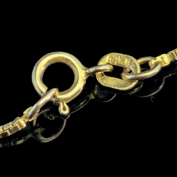 14K Yellow Gold Box Chain 16 Inches Long Estate Jewelry