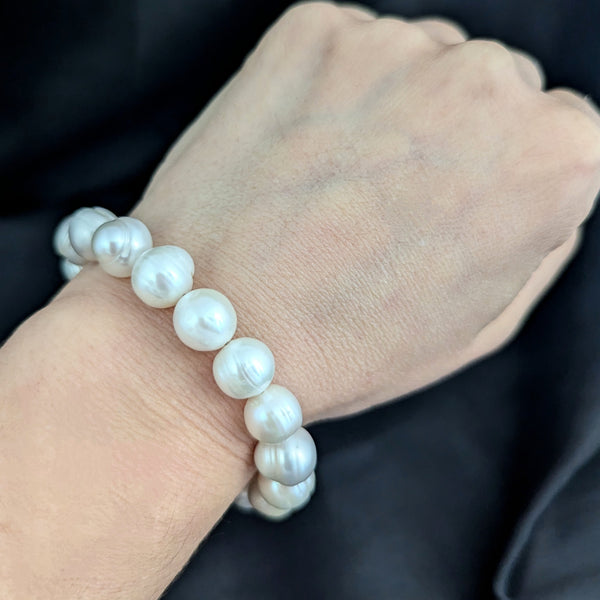 Estate 18k Yellow Gold 11mm Pearls Fantasy Cut Citrine Briolette Bracelet Vintage 