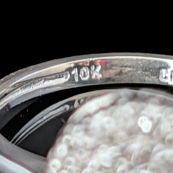 Estate Diamonds 10k White Gold Ring Statement or Engagement Teardrop Vintage  hallmark