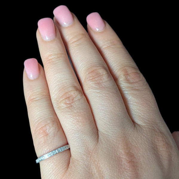 Estate Diamonds 10k White Gold Wedding Band Estate Bridal Anniversary Gift