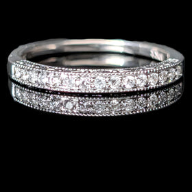 Estate Diamonds 10k White Gold Wedding Band Estate Bridal Anniversary Gift
