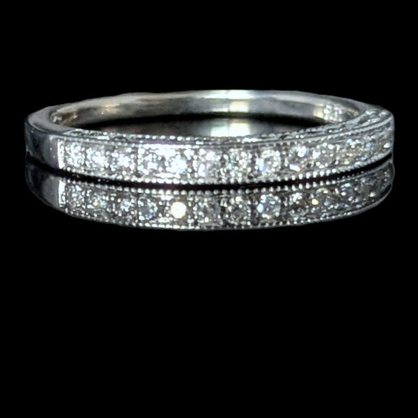 Estate Diamonds 10k White Gold Wedding Band Estate Bridal Anniversary Gift