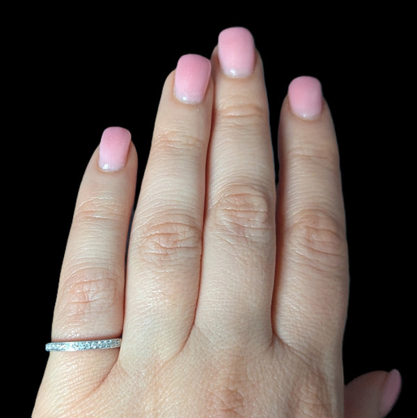 Estate Diamonds 10k White Gold Wedding Band Estate Bridal Anniversary Gift