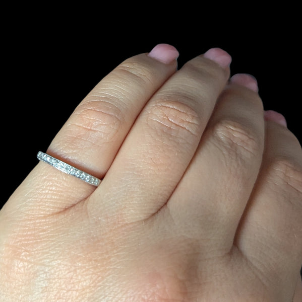 Estate Diamonds 10k White Gold Wedding Band Estate Bridal Anniversary Gift