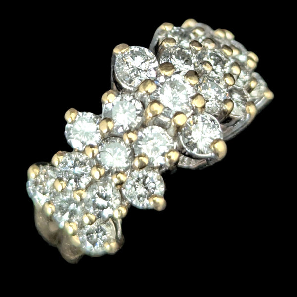 Estate Diamonds 14k Yellow Gold Cocktail Ring Wide Band Vintage Estate ZEI 