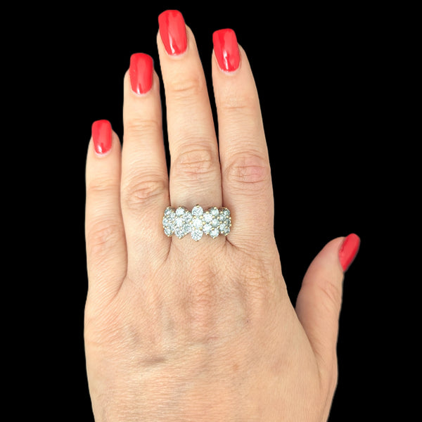 Estate Diamonds 14k Yellow Gold Cocktail Ring Wide Band Vintage Estate ZEI 