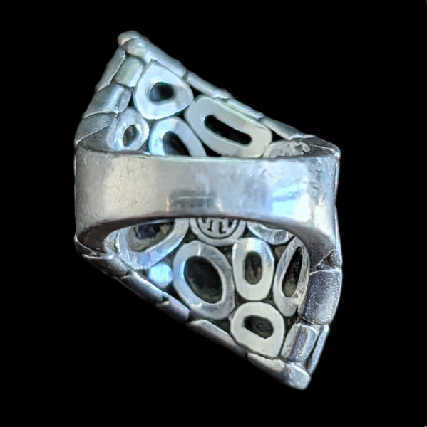 Estate JOHN HARDY Kali Pebble Cocktail Ring Sterling Silver Bold Retired Line