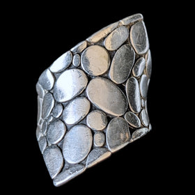 Estate JOHN HARDY Kali Pebble Cocktail Ring Sterling Silver Bold Retired Line