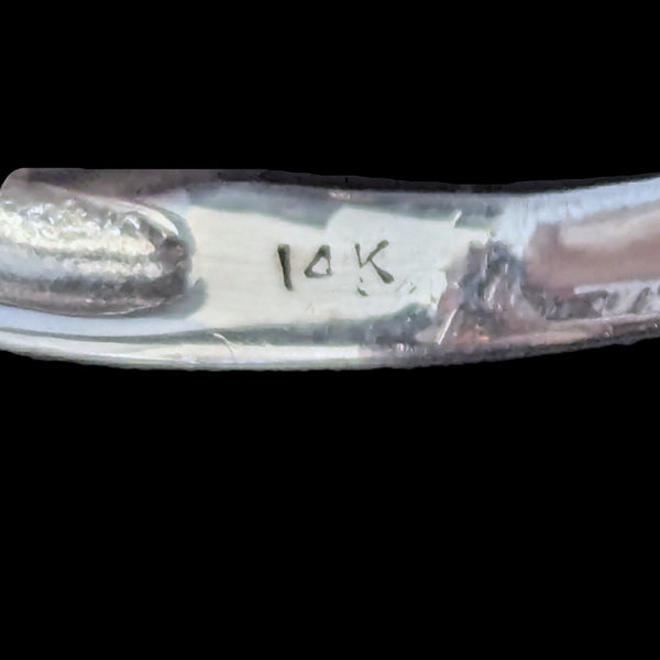 Estate Orange Yellow Blue Sapphires Diamonds 14k White Gold Ring Band Vintage RY hallmark
