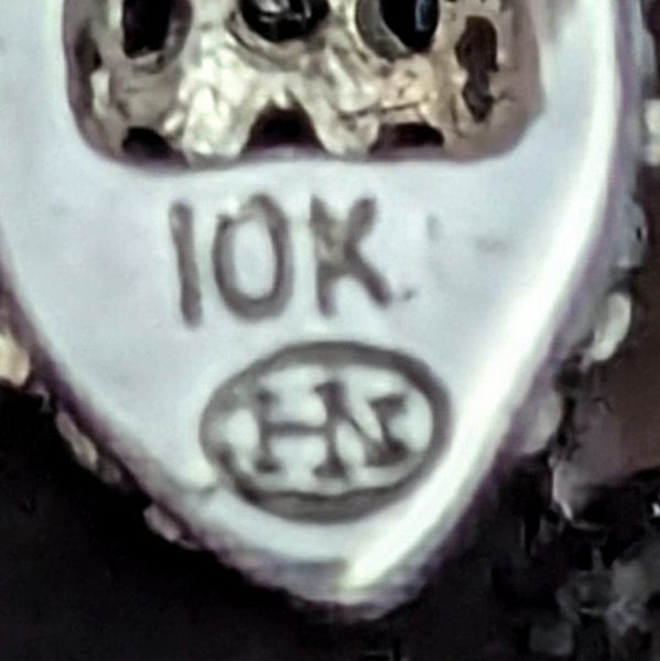 Estate Spider Necklace White and Black Diamonds 10k White Gold Pendant Chain Bug HN hallmark