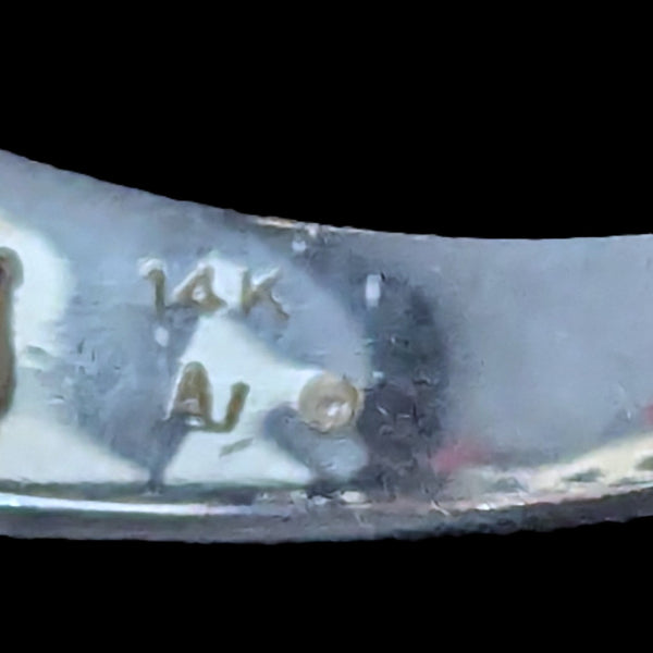 Estate Pearl Diamonds 14k White Gold Ring Statement Vintage Cocktail Band Gift maker's mark AJ