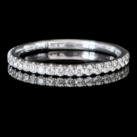 Estate Natural Diamonds 14k White Gold Band Ring 50% Eternity Wedding Anniversary 