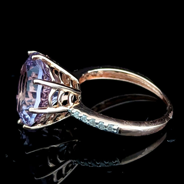 The Joseph - Estate Fancy Cut Amethyst Diamond 14k Rose Gold Ring