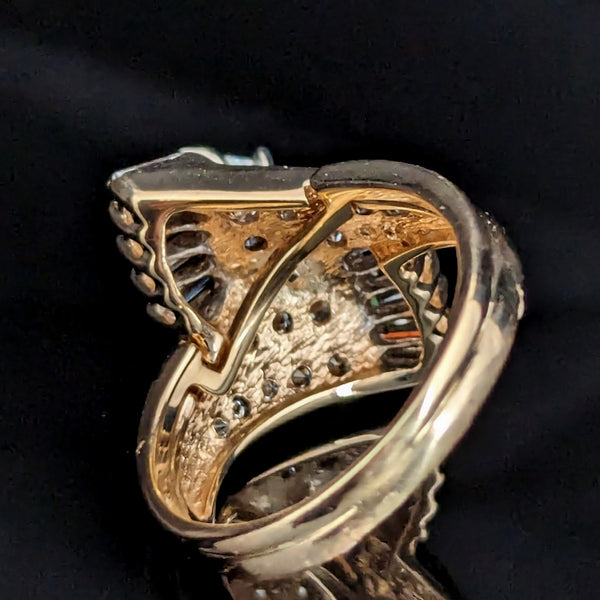 The Dobson - Vintage GIA Marquise Cut Daimond 14k Yellow Gold Cocktail Ring