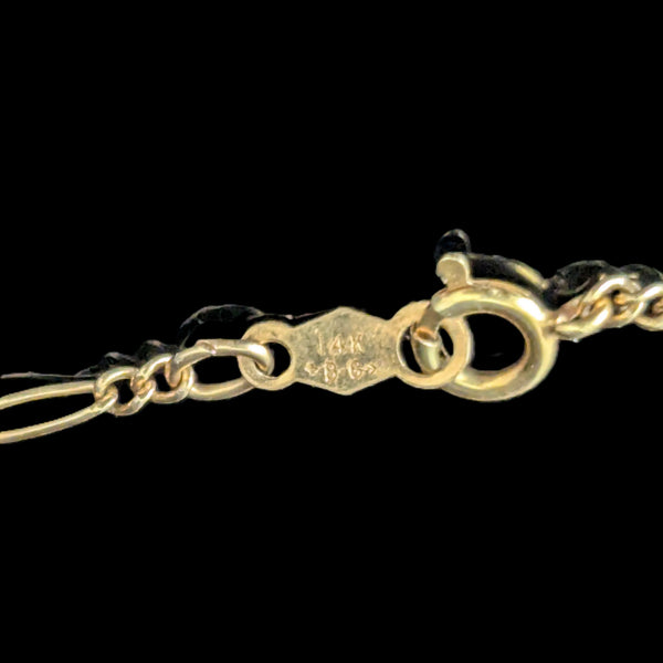 HAMMERMAN BROTHERS Diamond Malachite 14k Yellow Gold Butterfly Necklace Vintage  clasp with hallmark
