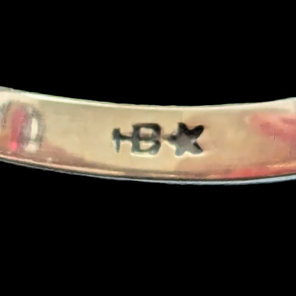 HEINTZ BROS Antique 10k Yellow Gold Paste Gemstone Ring Estate Early 1900s  HB Star maker's mark 